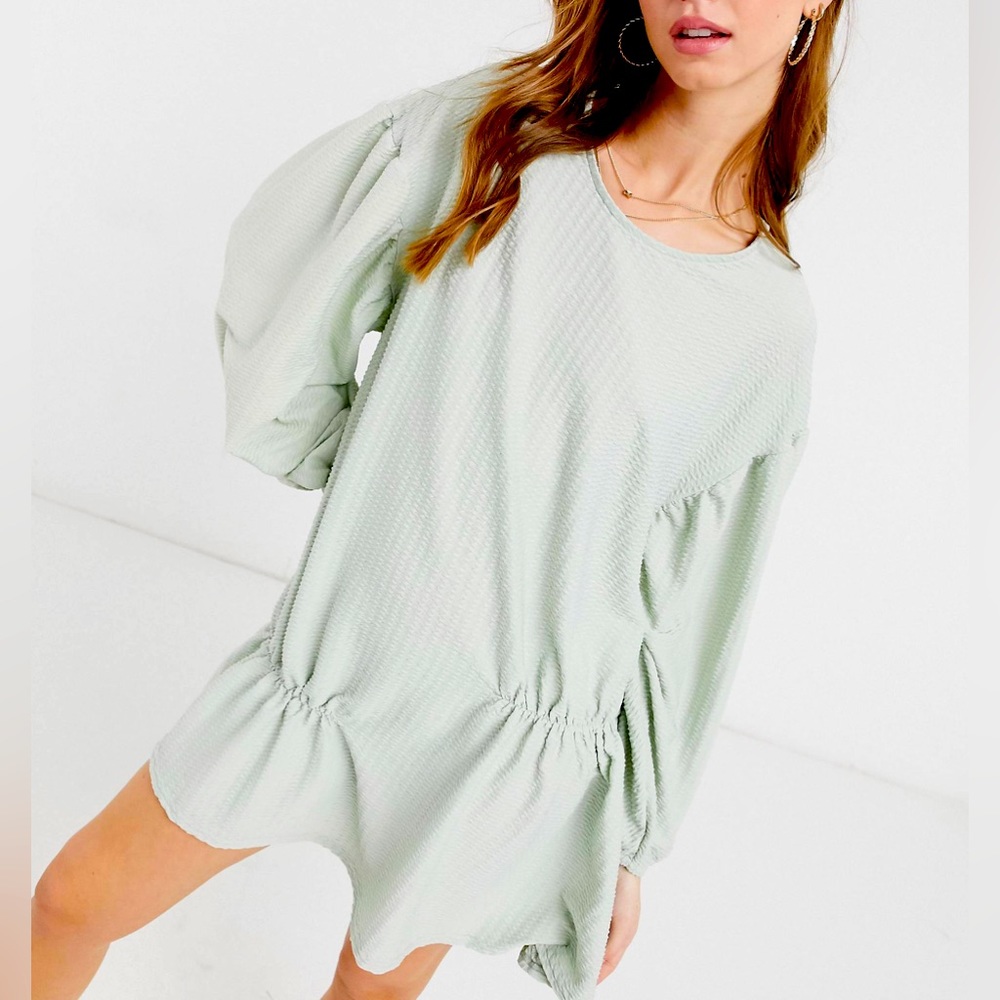 Brand New ASOS Design long sleeve textured mini dress